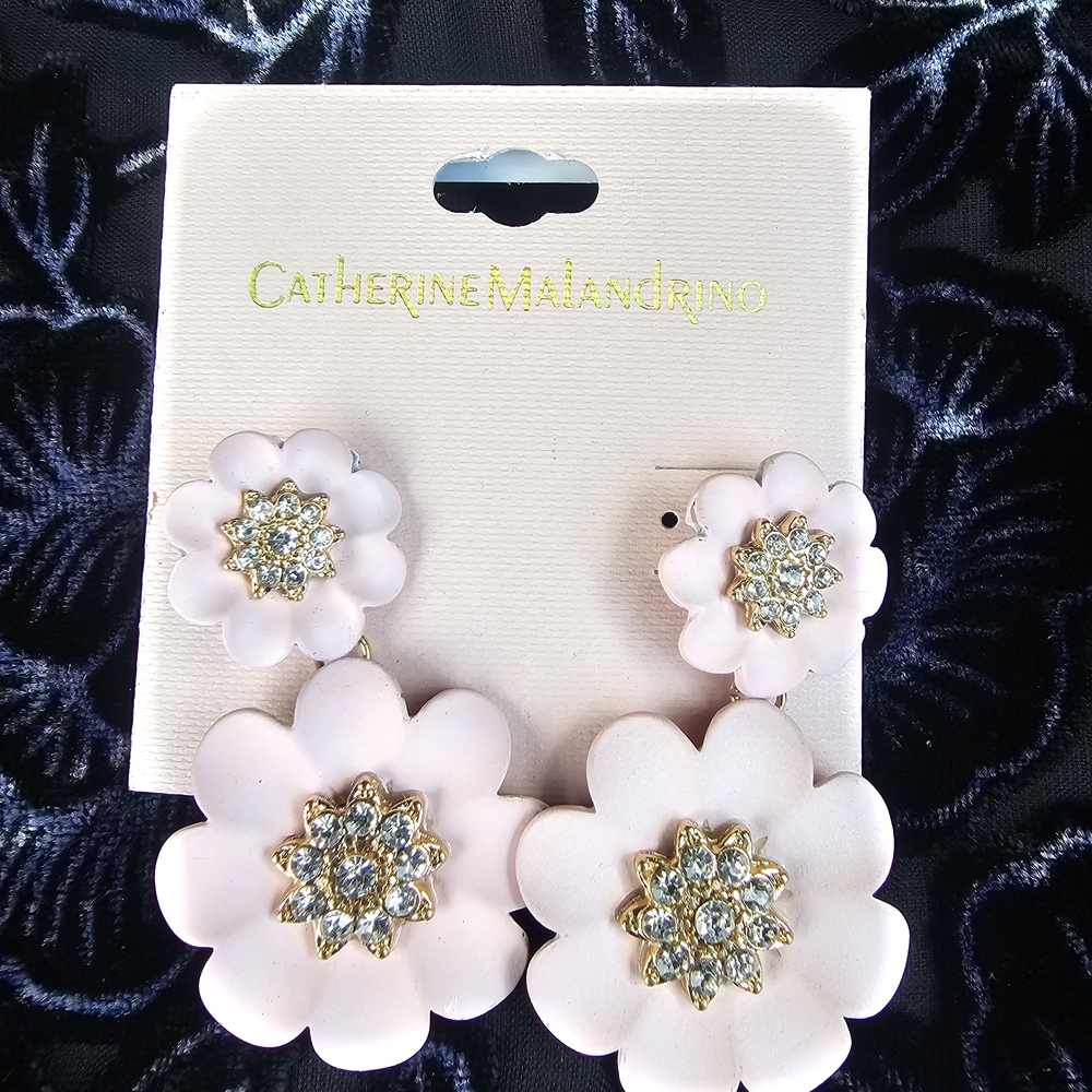 Catherine Malandrino Pink Floral Earrings